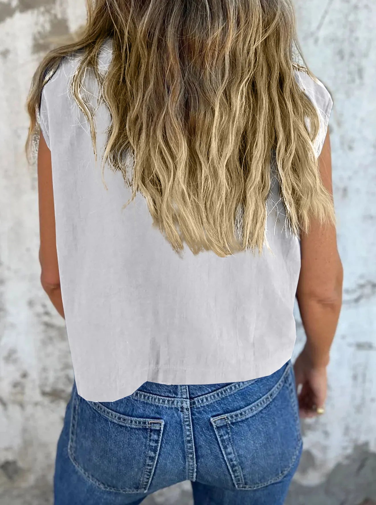 Full Size Button Down Cap Sleeve Linen Shirt Plus Size 