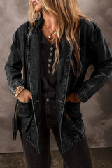 Pocketed Long Sleeve Denim Jacket 