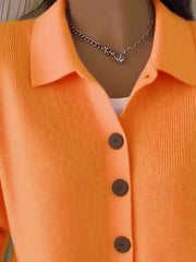 Full Size Button-Down Knit Cardigan Plus Size 