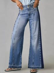 Two-Tone Wide Leg Jeans 