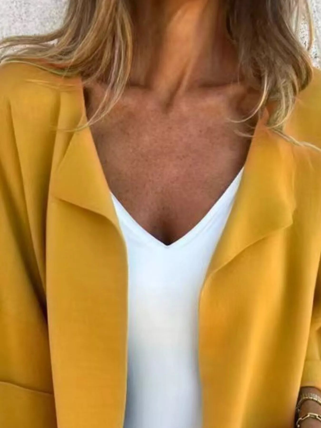 Full Size Open Front 3/4 Sleeve Casual Cardigan Plus Size 