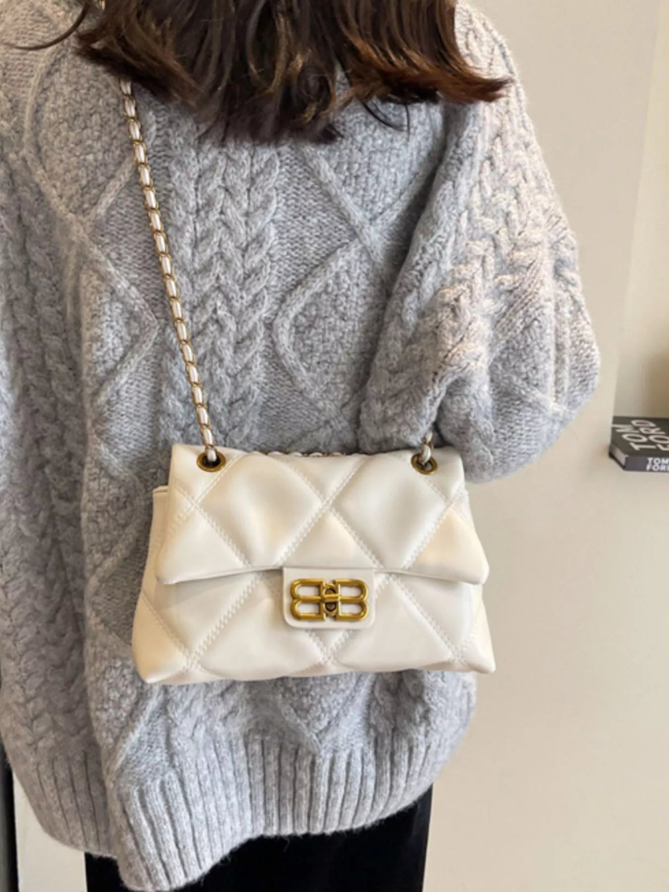 Quilted Flap Chain Crossbody Bag 