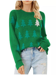 Christmas Tree Pattern Long Sleeve Sweater 