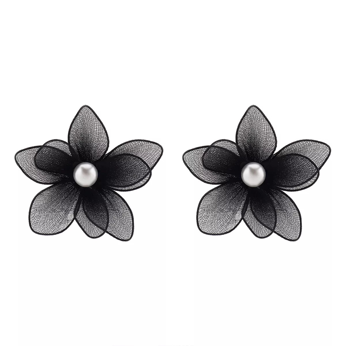 Flower Pearl Stud Earrings 