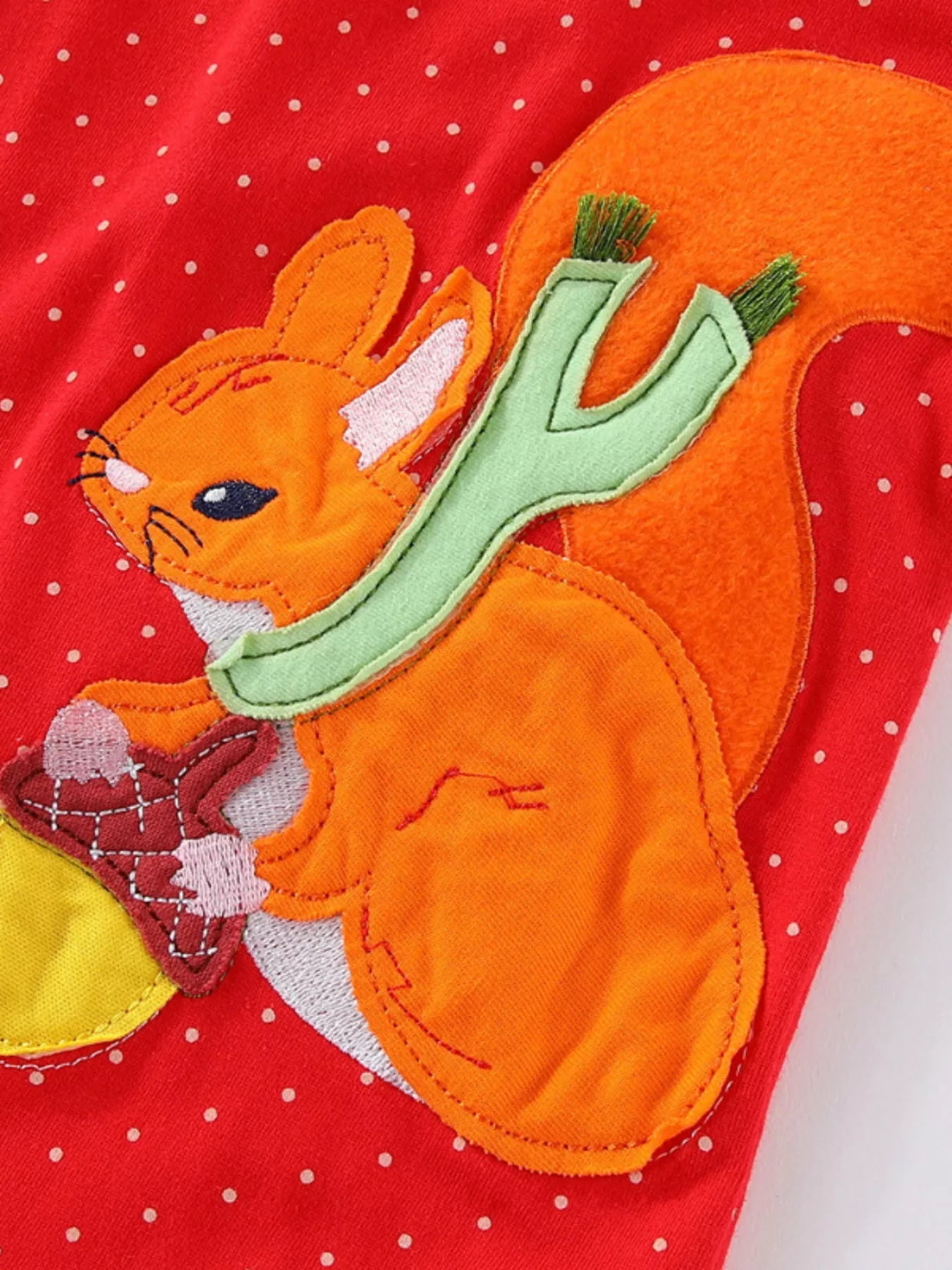 Children's Animal Applique Long Sleeve Dress 