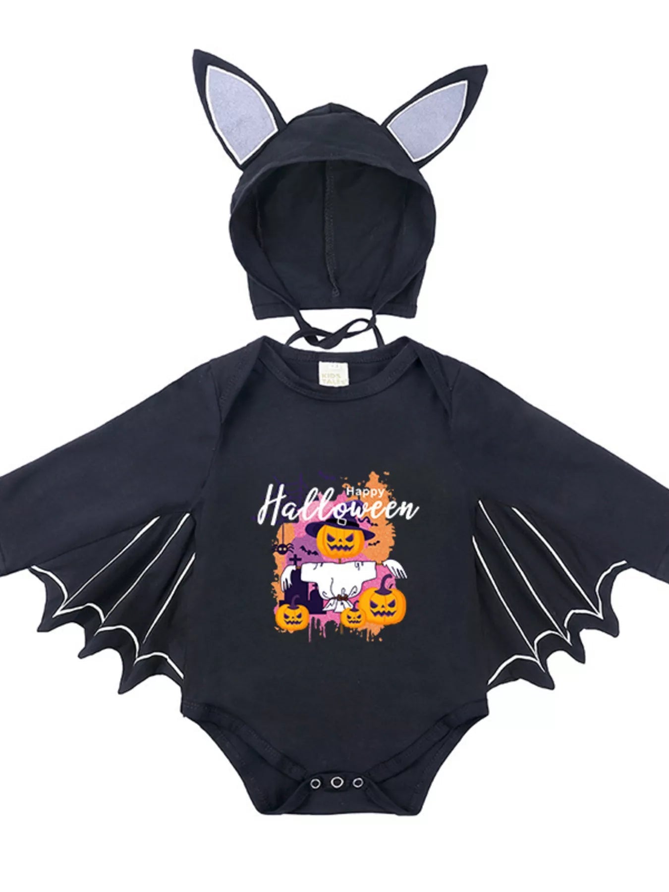 Children's Halloween Bat Bodysuit & Hat Costume Set 