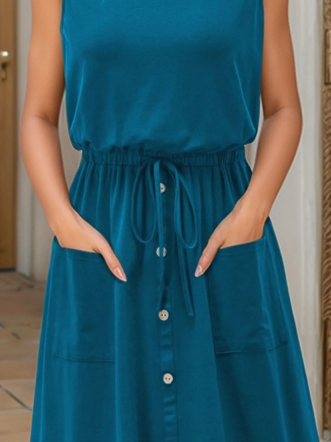 Full Size Round Neck Sleeveless Tank Dress Plus Size 