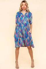 Haptics Johnny Collar Babydoll Dress with Side Pockets 