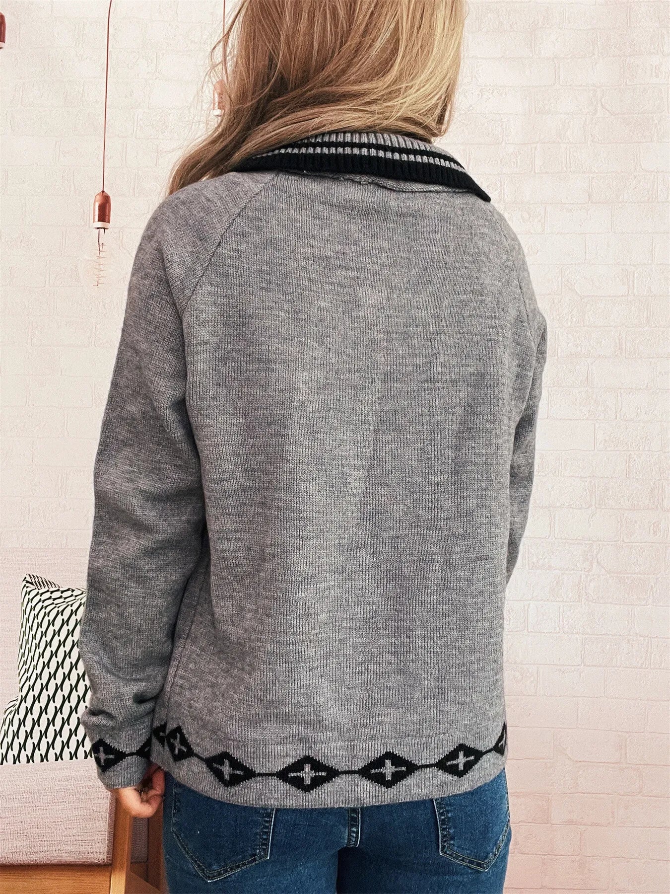 Heart Button Long Sleeve Cardigan 