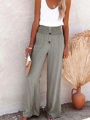 Full Size High-Waisted Textured Wide Leg Pants Plus Size 