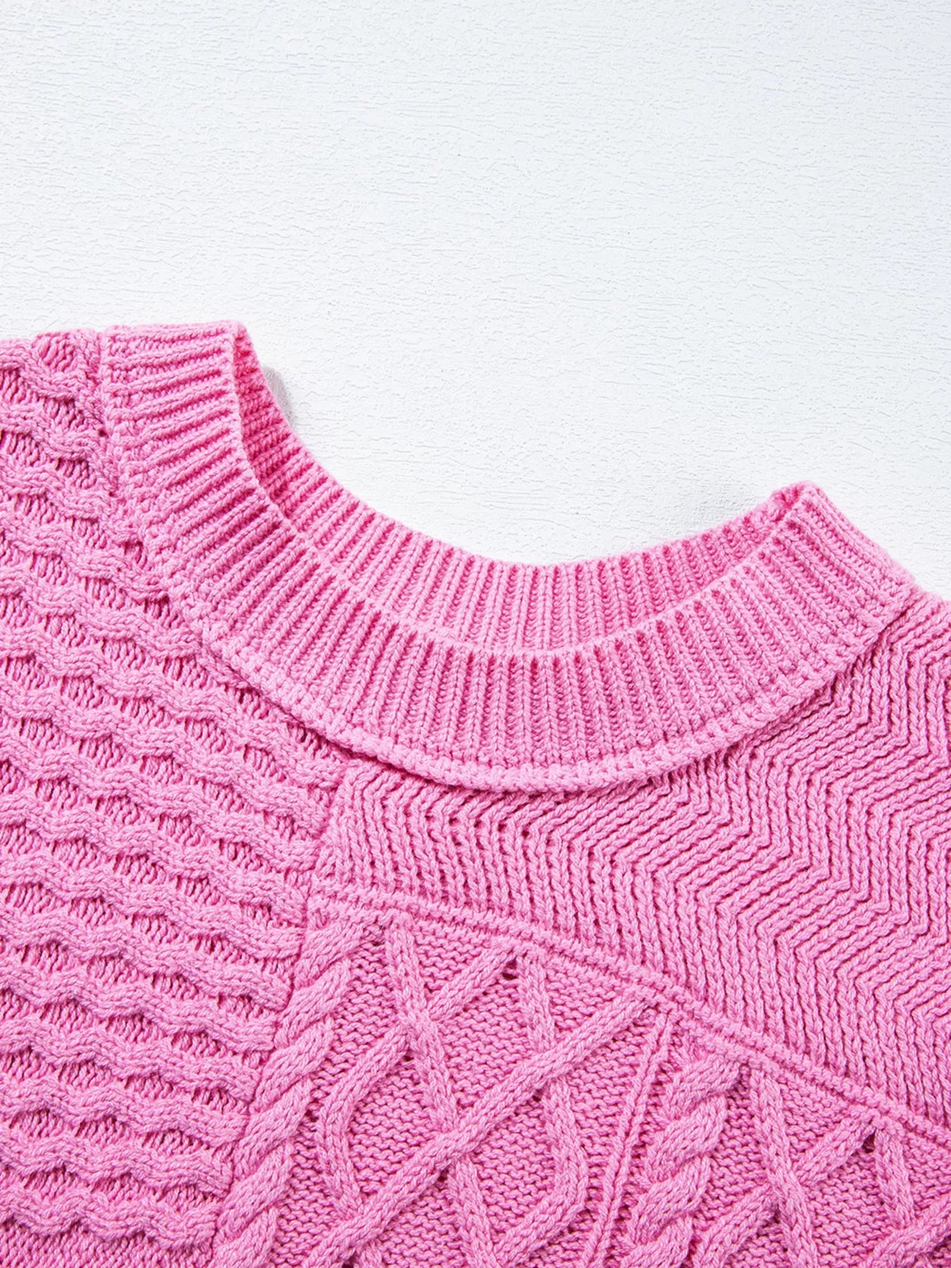 Cable Knit Dolman Sweater Vest 