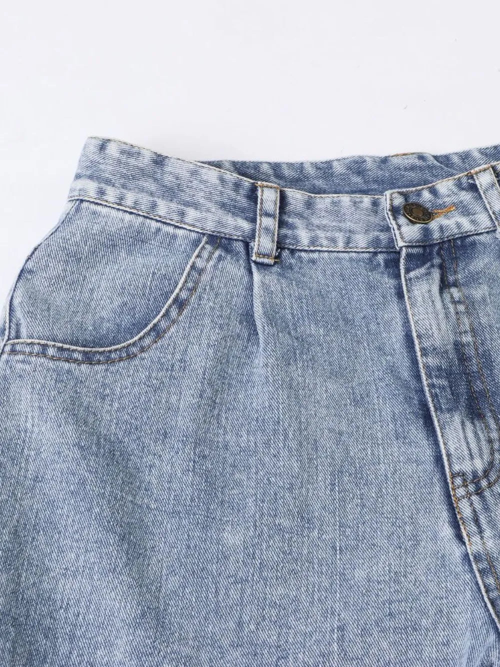 High Waist Straight Leg Jeans 