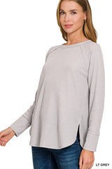 Zenana Baby Waffle Long Sleeve Top 