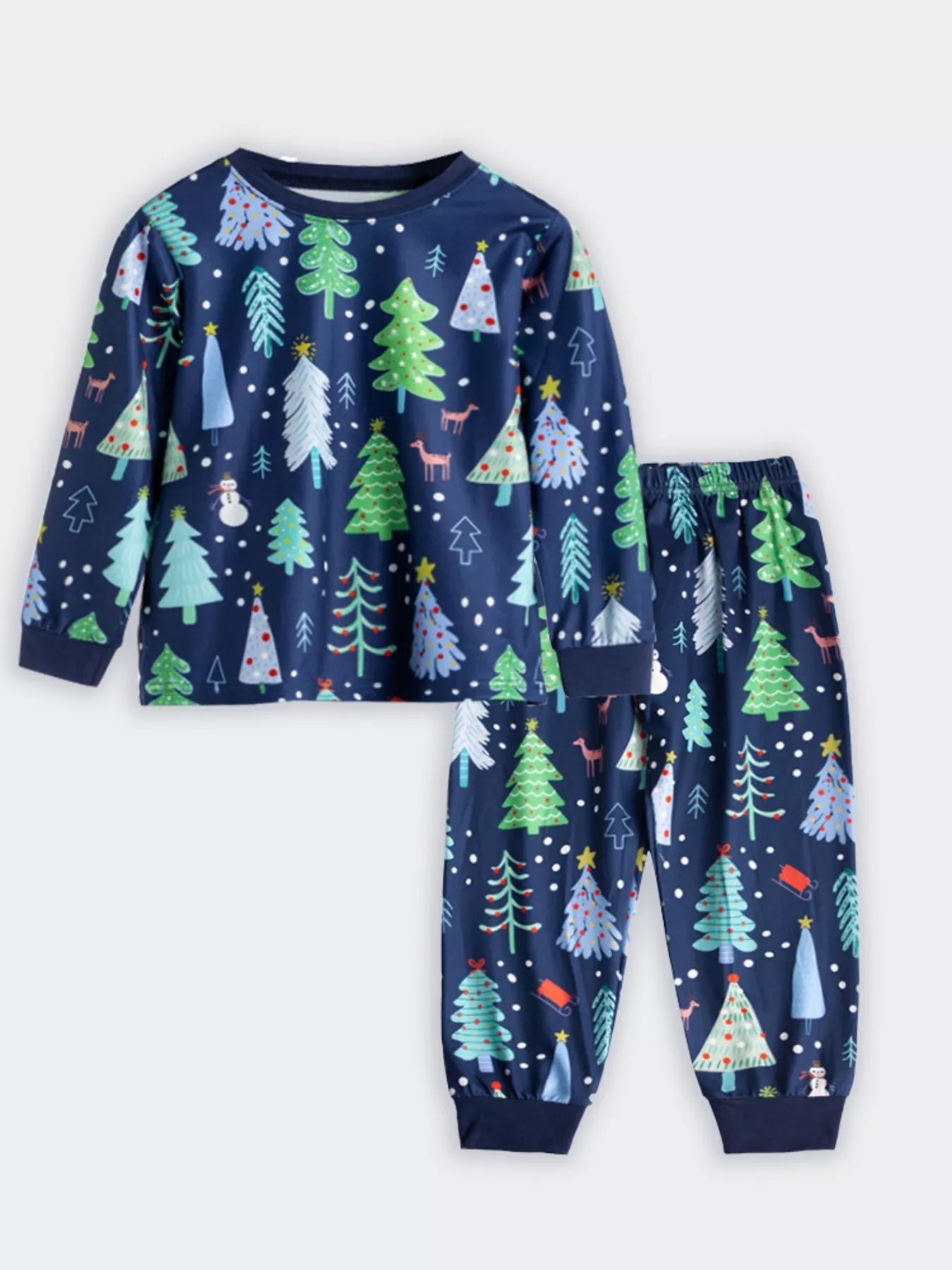 Children's Christmas Tree Print Pajama Set 