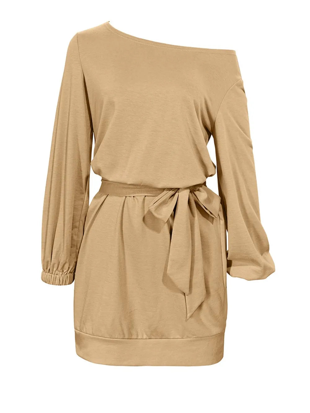 One Shoulder Tie Waist Dress 