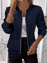 Textured Zip Up Long Sleeve Jacket 
