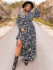 Plus Size Long Sleeve Maxi Dress 