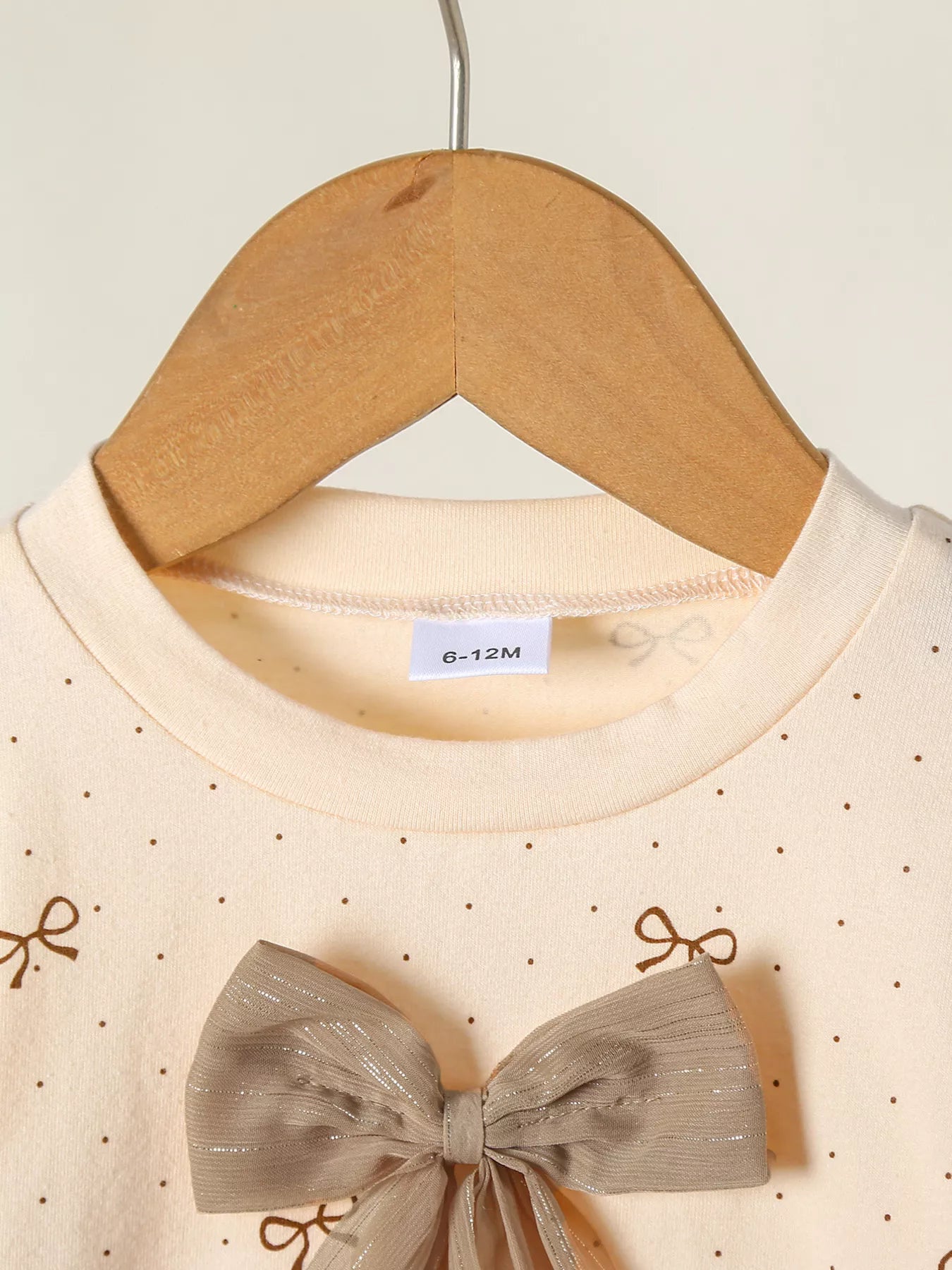 Children's Bowknot Ruffle Sleeve Top and Pants Set 