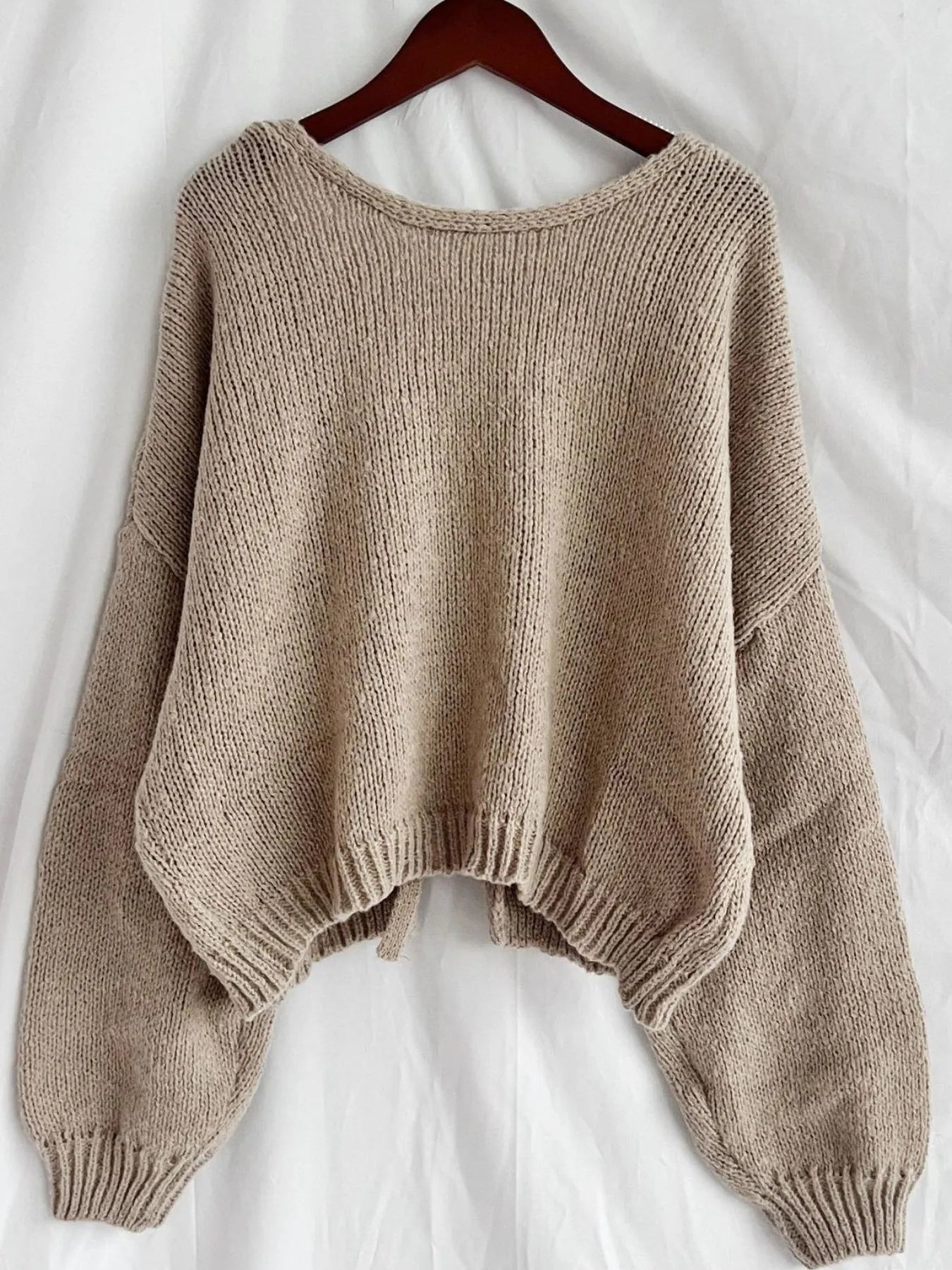 Tied Drop Shoulder Cardigan 