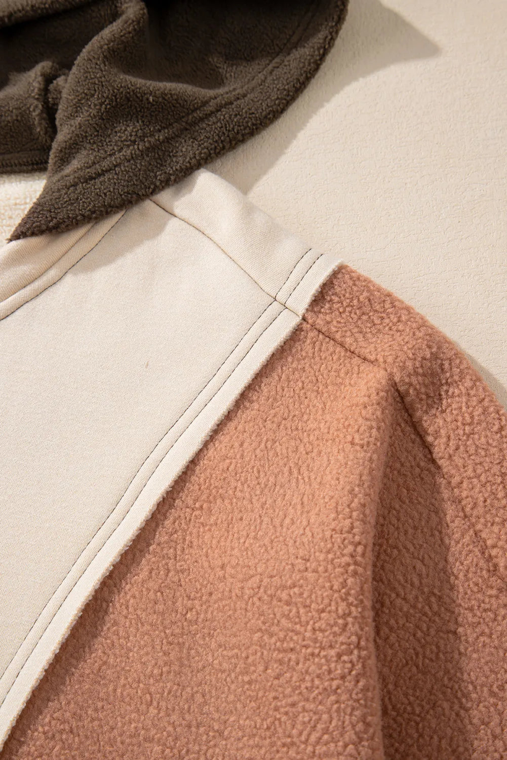 Plus Size Color Block Long Sleeve Hoodie 
