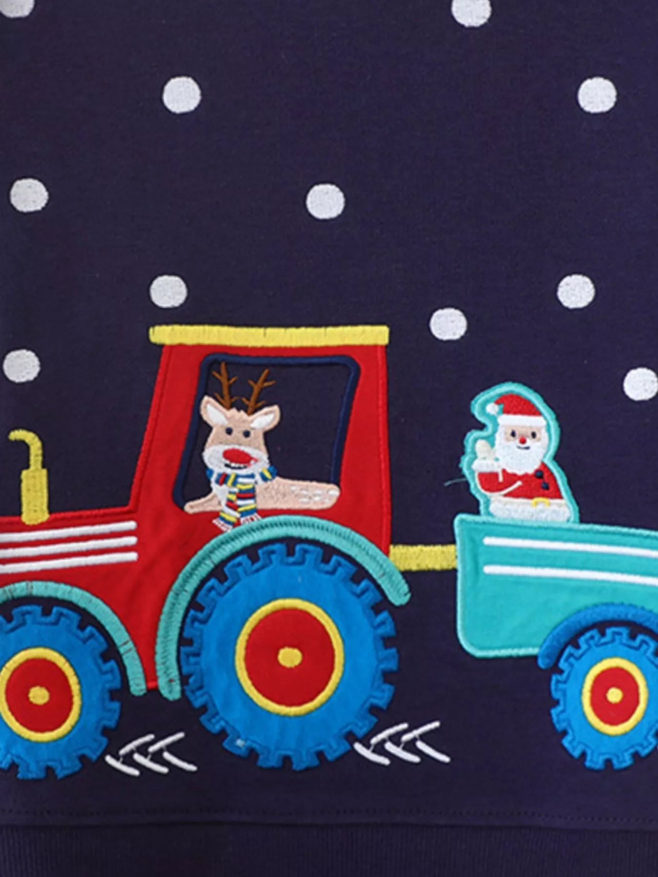 Children's Christmas Embroidered Round Neck Sweatshirt 