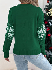 Christmas Snowflake Cable Knit Sweater 