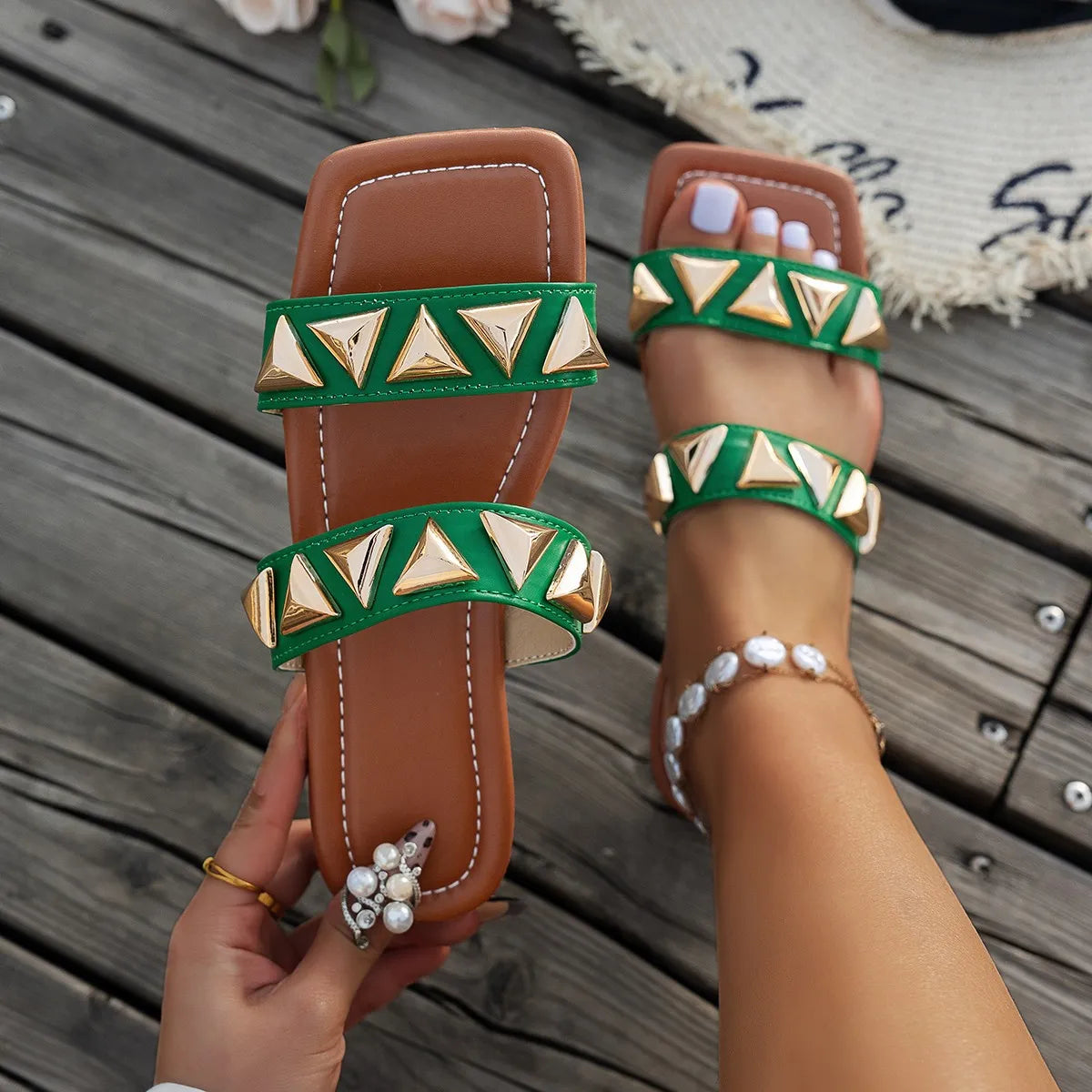Open Toe Flats Sandals 