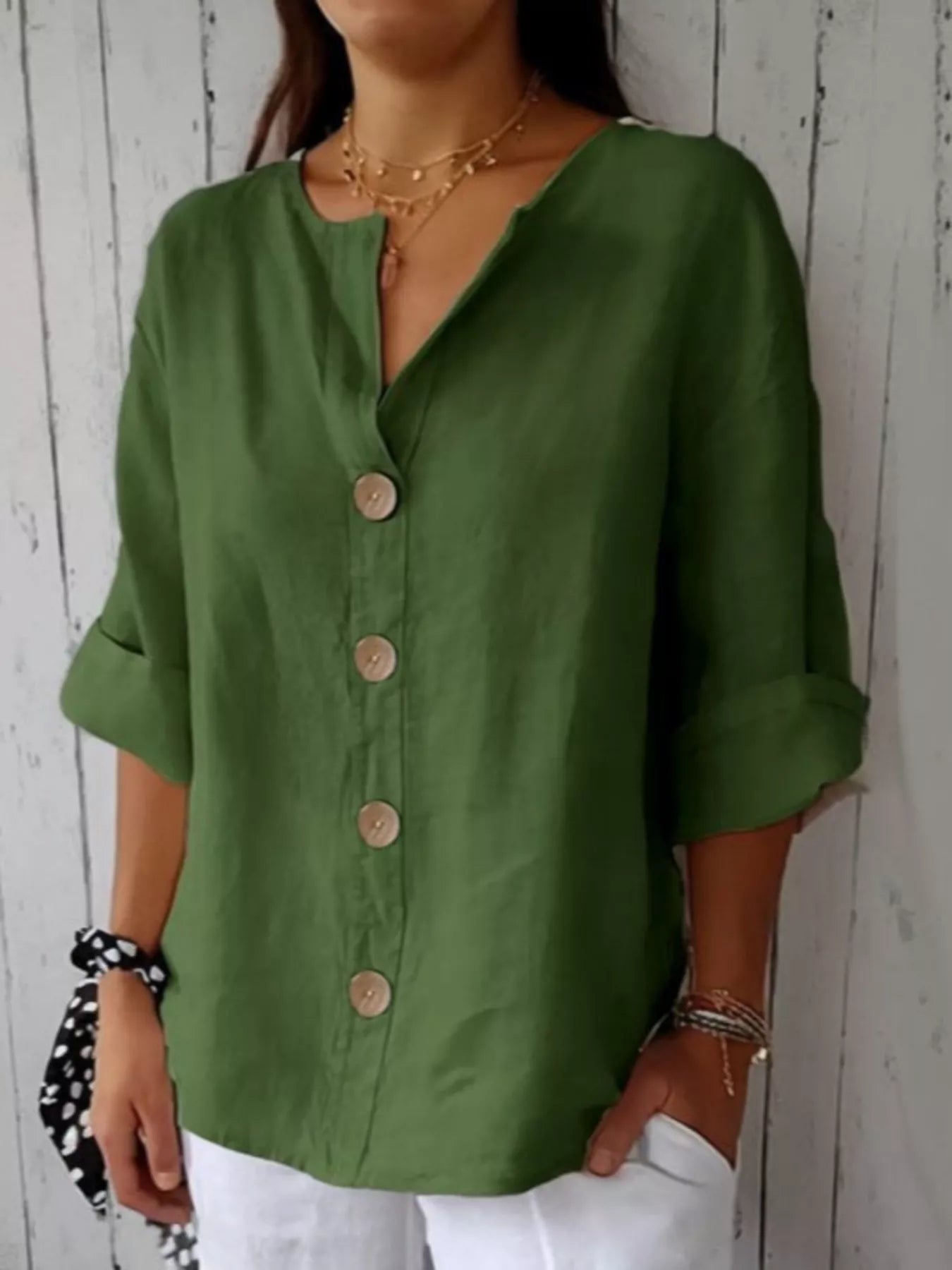 Casual Loose Button-Down Shirt 