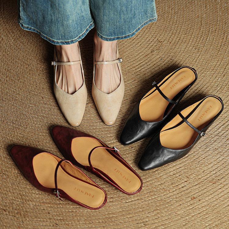 Bella Women's Mules | Genuine Leather, Comfortable Design 