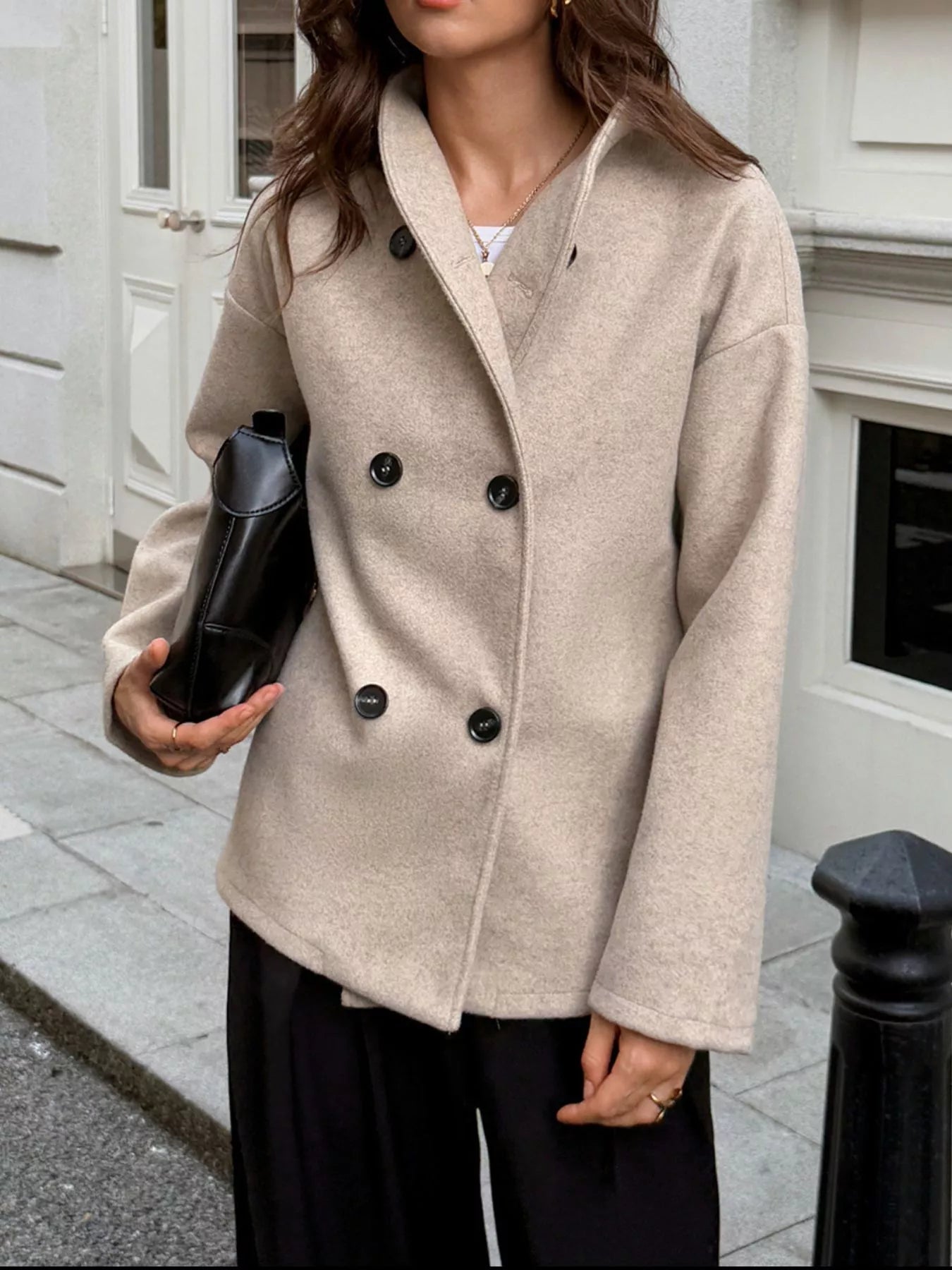 Double-Breasted Dropped Shoulder Jacket 