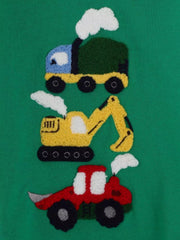 Children's Cartoon Vehicle Crew Neck Sweatshirt 