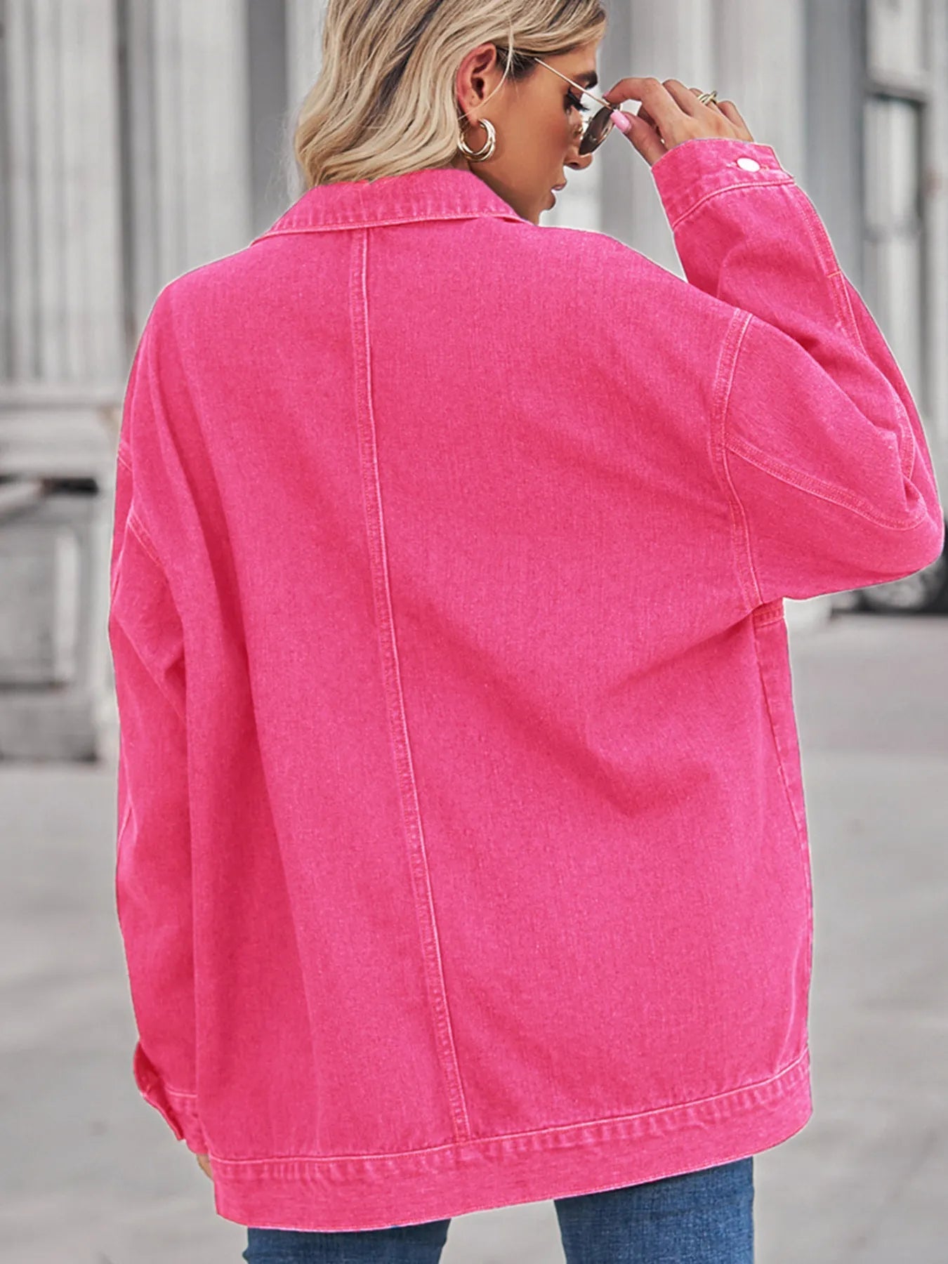 Button Up Long Sleeve Denim Jacket 