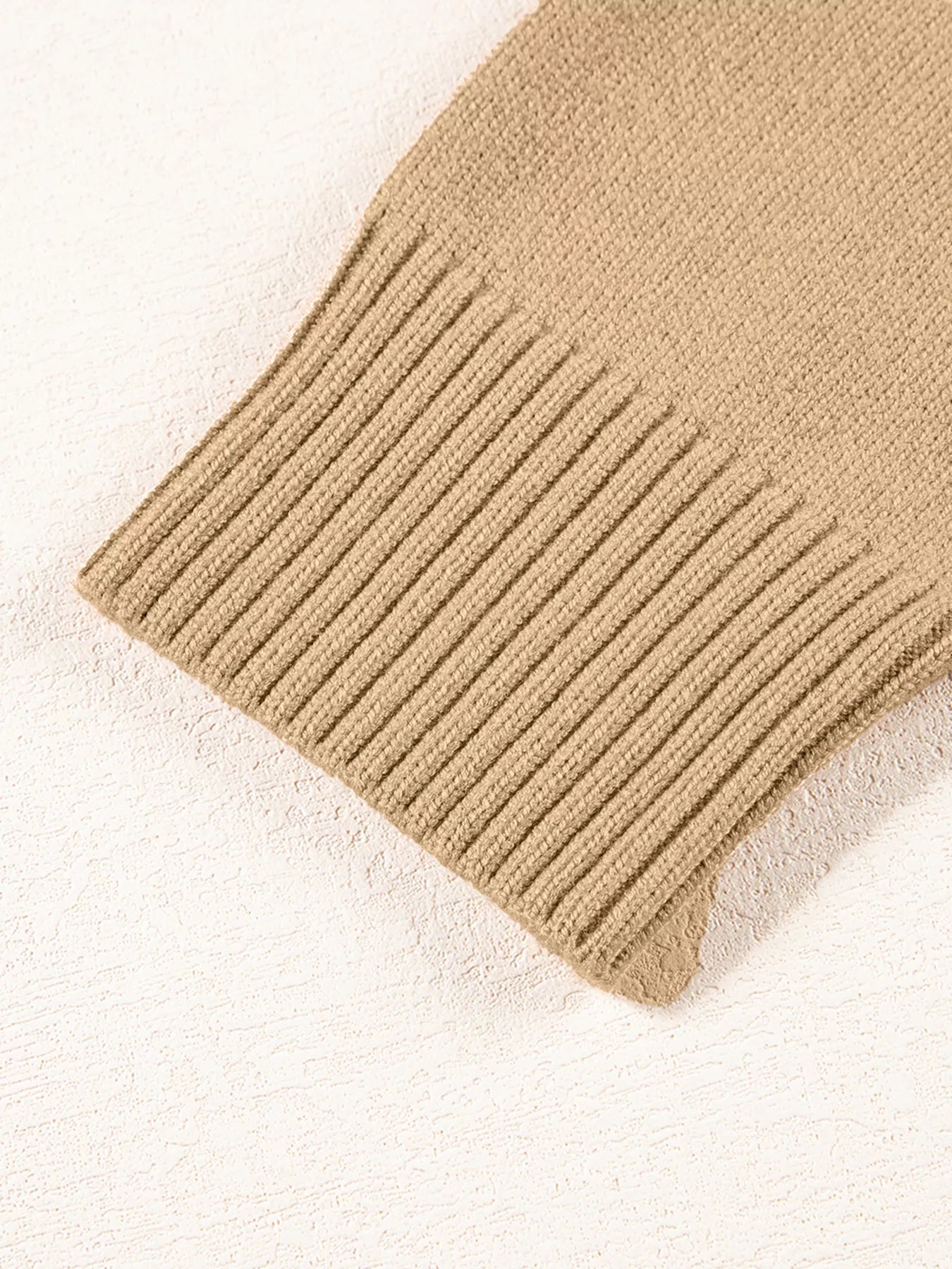 Center Seam Drop Shoulder Pullover Solid Sweater 