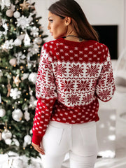 Snowflake Pattern Long Sleeve Sweater 