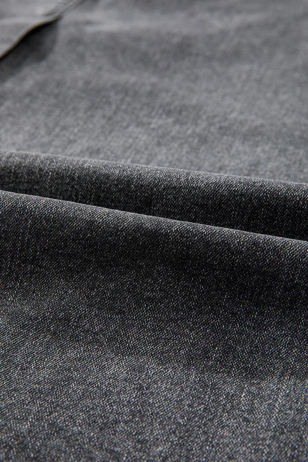Raw Hem Midi Denim Skirt with Pockets 
