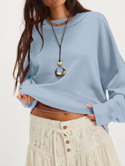 Exposed Seam Dropped Shoulder Sweatshirt 