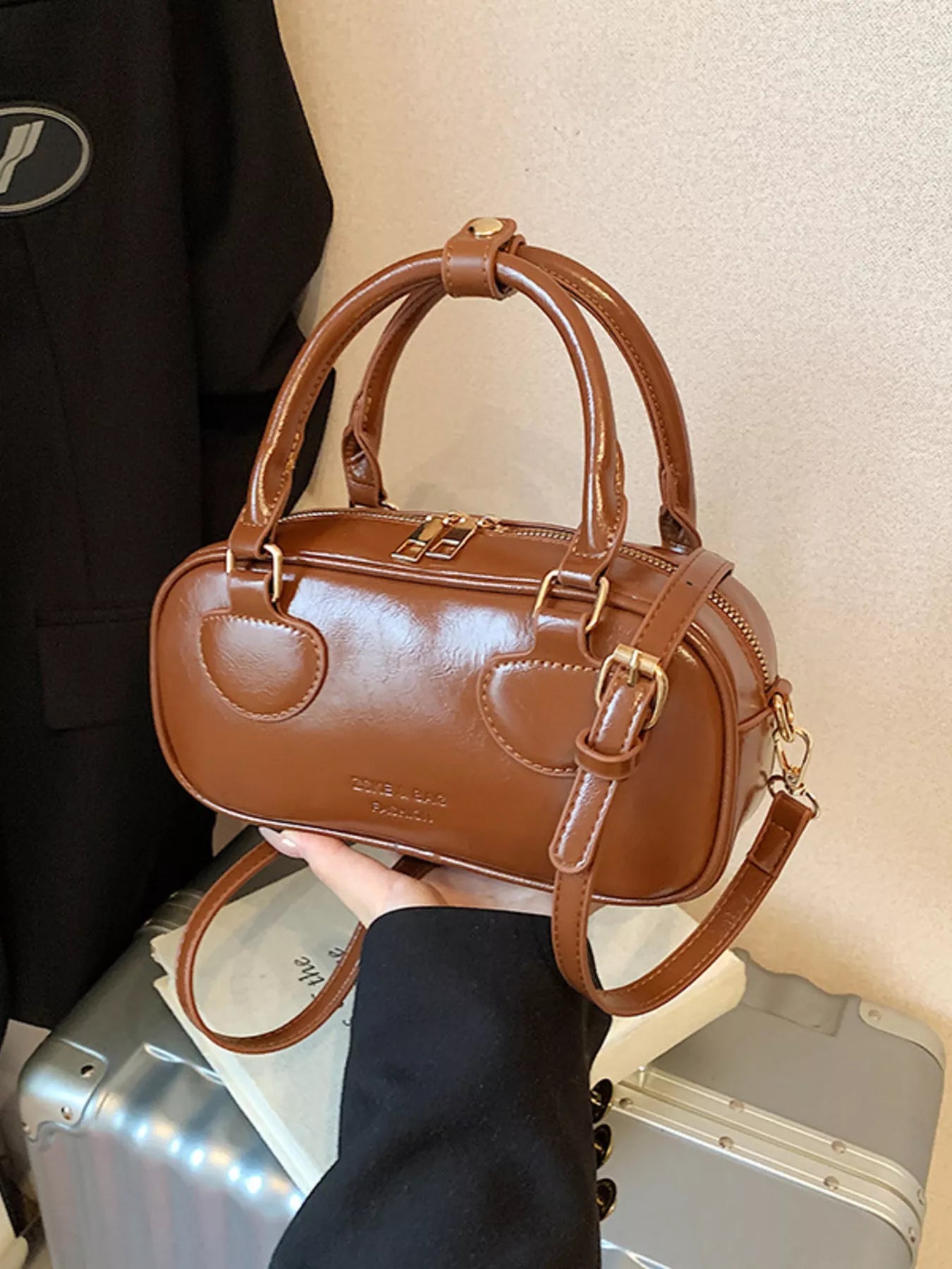 Vintage Style Crossbody Bag with Charm 