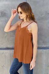 Basic Bae Full Size Lace Trim V-Neck Cami 