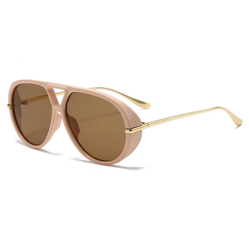 Aviator Fashion Sunglasses with Yellow Tinted Lenses 