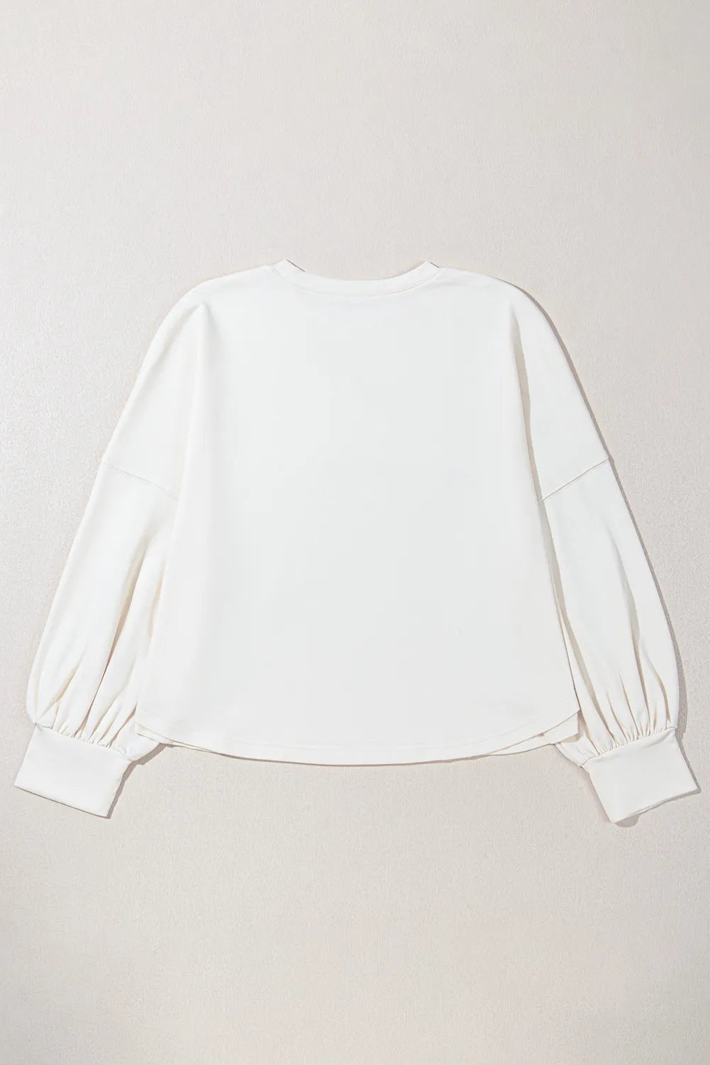 Plus Size Studded Star Round Neck Long Sleeve Blouse 