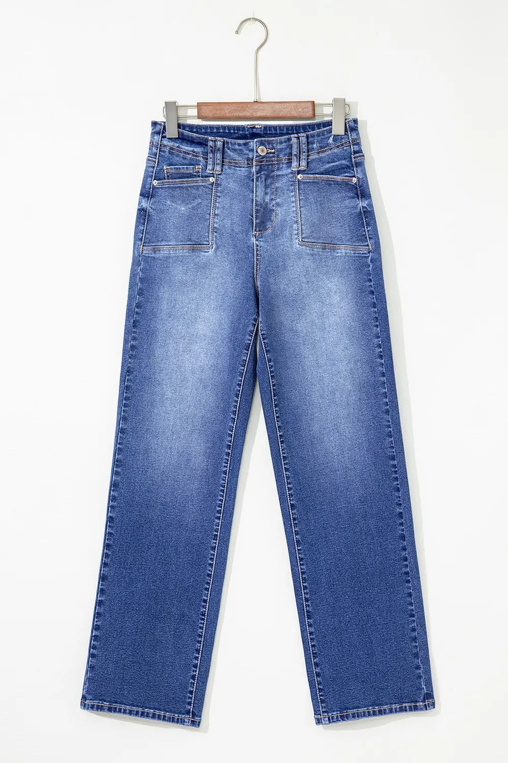 High-Waisted Wide-Leg Vintage Wash Jeans 