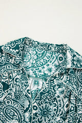 Plus Size Ruffled Printed Flounce Sleeve Dress 