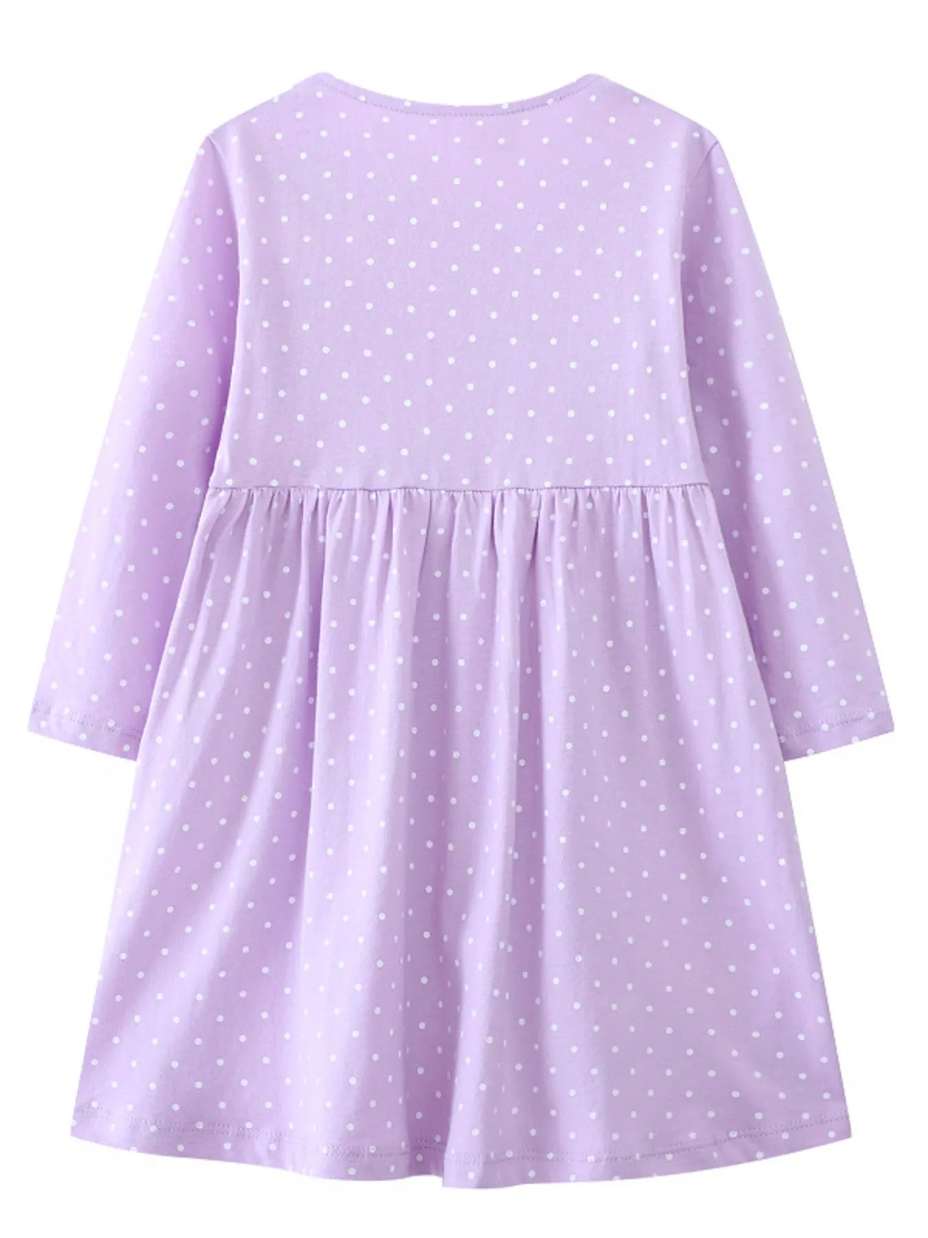 Children's Dinosaur Embroidered Polka Dot Dress 