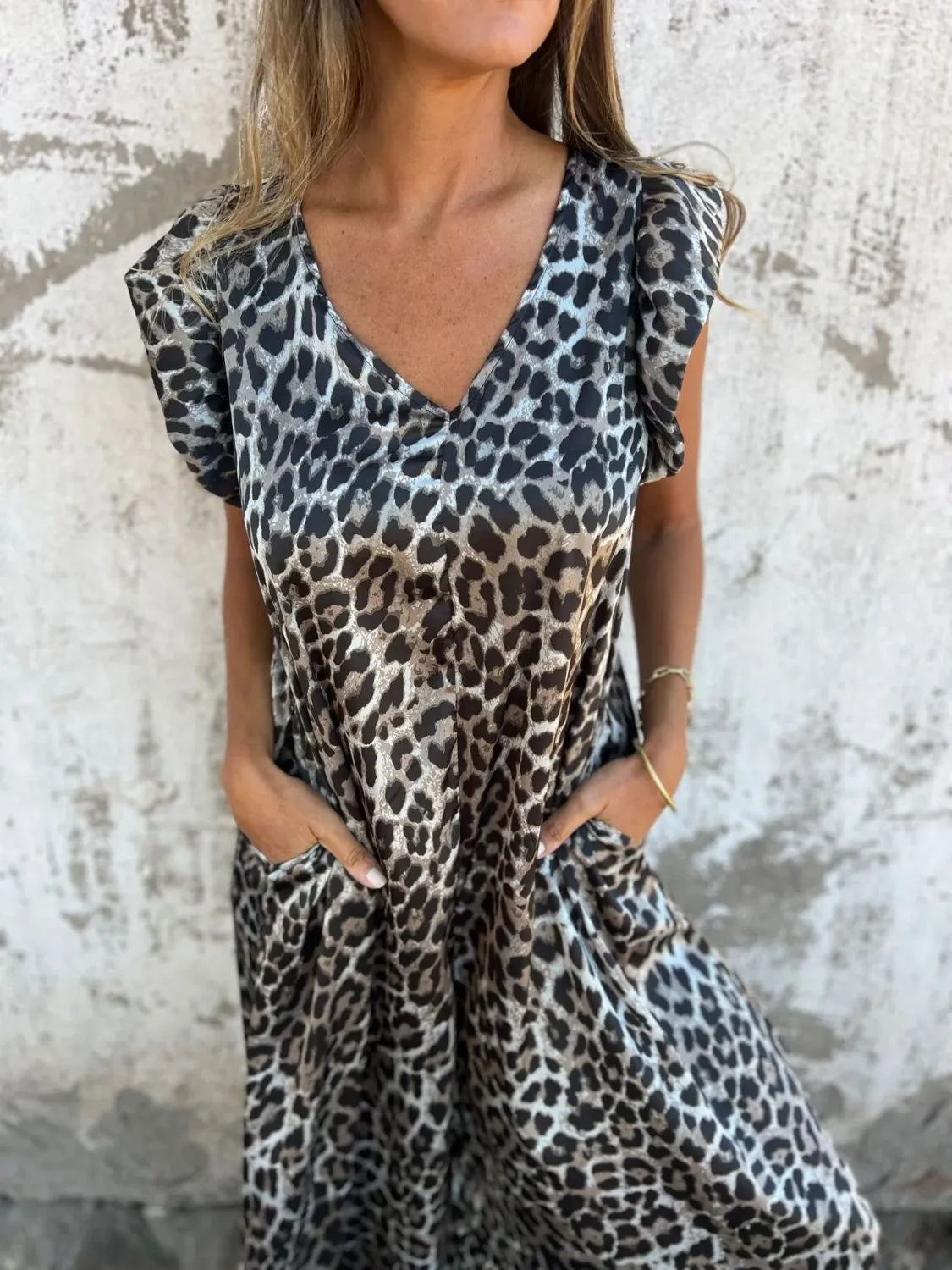 Full Size V-Neck Cap Sleeve Wide Leg Jumpsuit Plus Size 