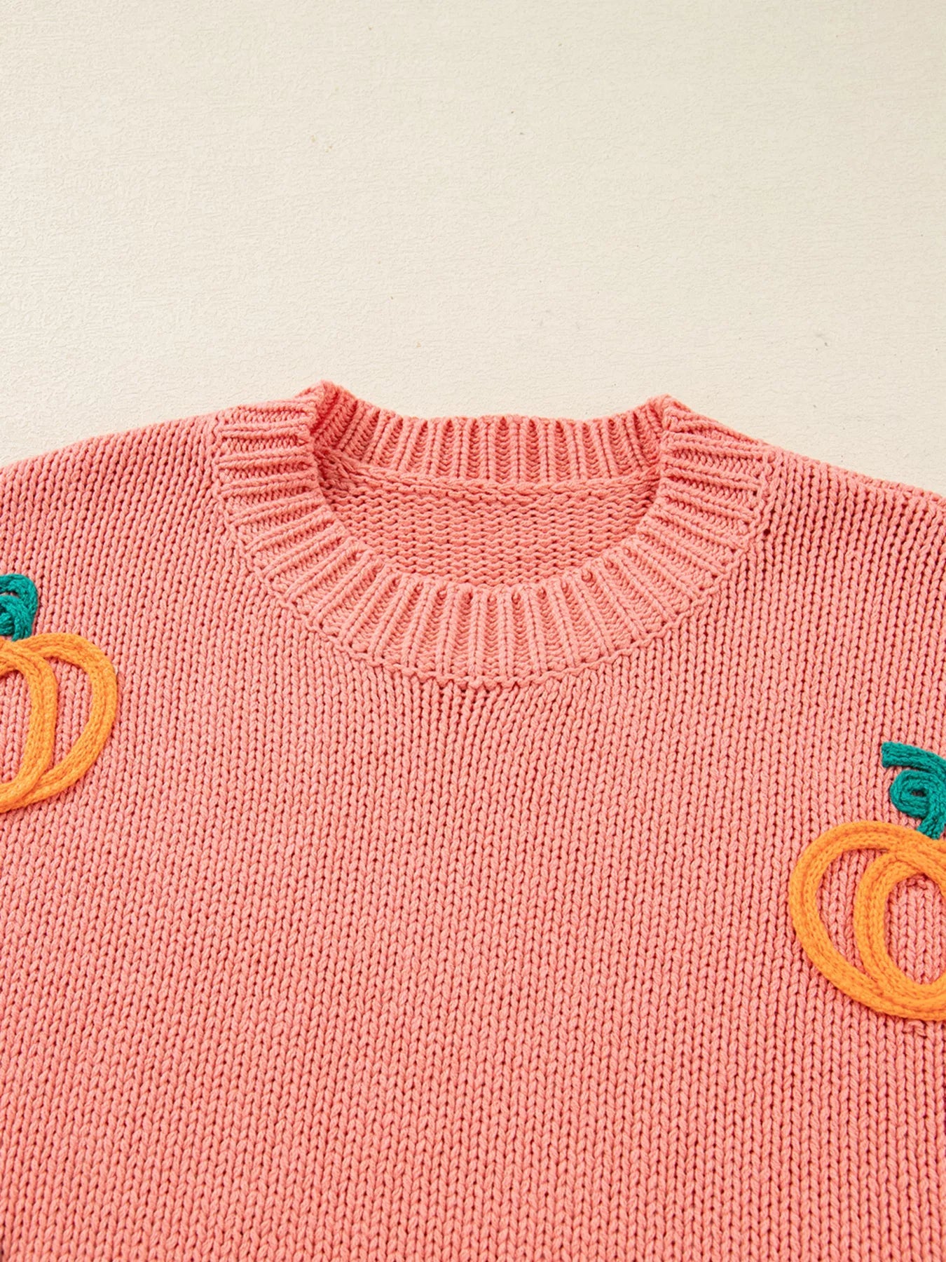 Pumpkin Embroidered Thanksgiving Holiday Sweater 