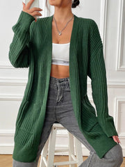 Open Front Drop Shoulder Cardigan 