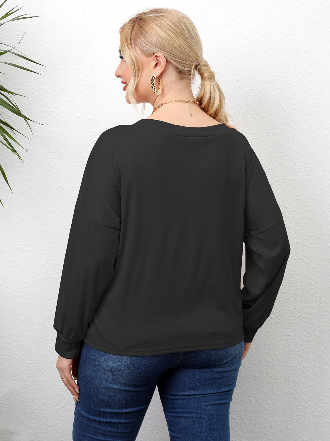 Plus Size Twisted Drop Shoulder T-Shirt 