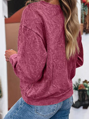 Saved By Grace Letter Embroidery Mineral Wash Loose Sweatshirt 