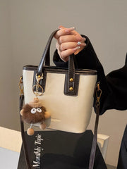 Leather Crossbody Bag with Charm 