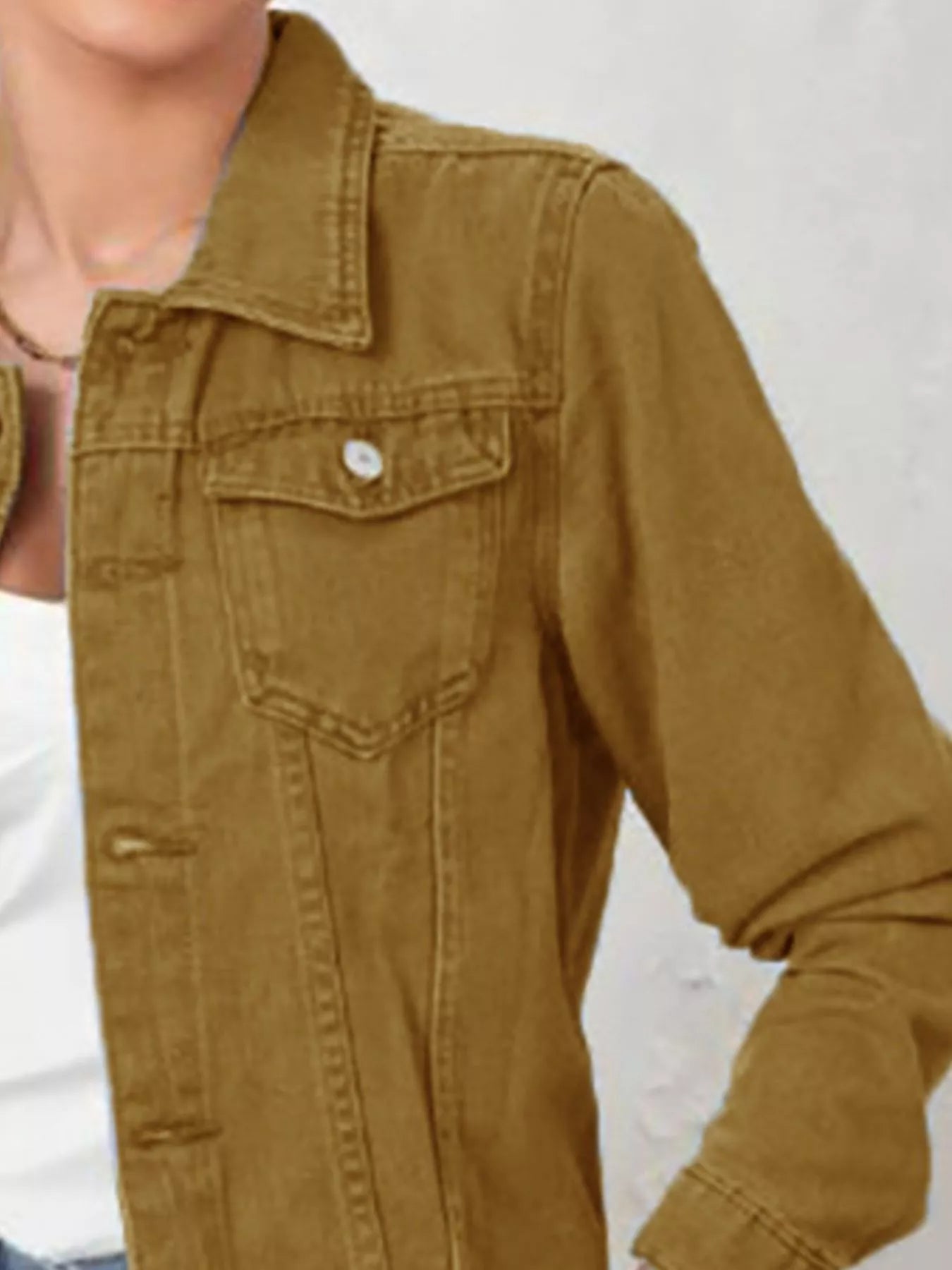 Button Up Long Sleeve Denim Jacket 